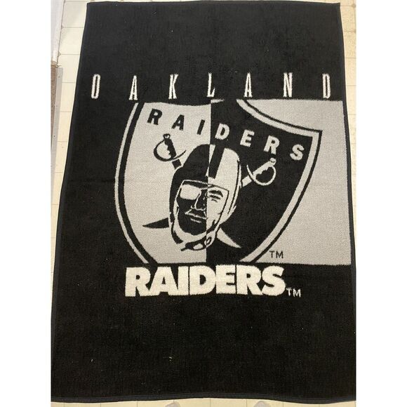 Vintage Oakland Raiders Blanket Large 75x53 Biederlack NFL Football Retro Sports - Picture 1 of 5